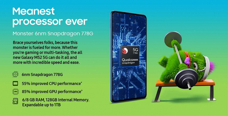 The thinnest autonomy monster ever released. Samsung unveils Galaxy M52 5G with 5000mAh battery, 64MP camera and Snapdragon 778G